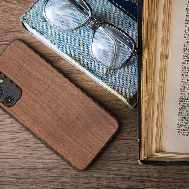 Samsung Galaxy A14 5G Shockproof Hard Case with TPU Bumper Walnut Wood