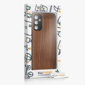 Samsung Galaxy A14 5G Shockproof Hard Case with TPU Bumper Walnut Wood