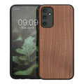 Samsung Galaxy A14 5G Shockproof Hard Case with TPU Bumper Walnut Wood
