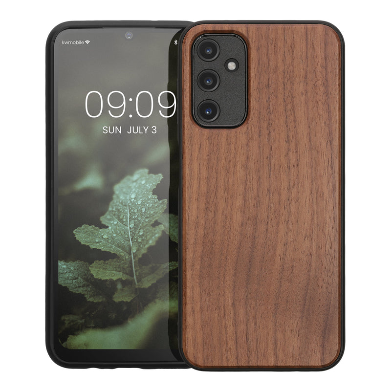 Samsung Galaxy A14 5G Shockproof Hard Case with TPU Bumper Walnut Wood
