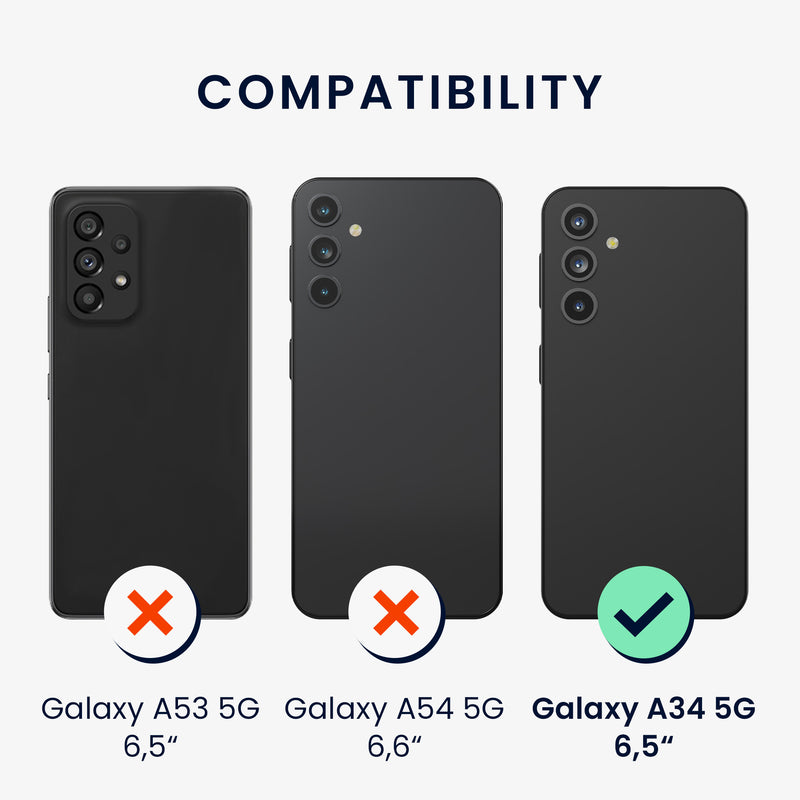 Samsung Galaxy A34 5G Shockproof Hard Case with TPU Bumper Wooden Compass