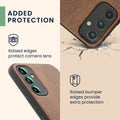 Samsung Galaxy A34 5G Shockproof Hard Case with TPU Bumper Wooden Compass
