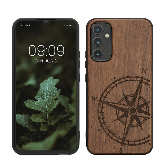 kwmobile Case Compatible with Samsung Galaxy A34 5G Phone Cover TPU Compass Vintage