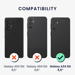 kwmobile Displayschutzfolie kompatibel mit Samsung Galaxy A34 5G Set - Kristallklar - Displayschutz