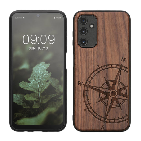 kwmobile Case Compatible with Samsung Galaxy A14 5G Phone Cover TPU Compass Vintage