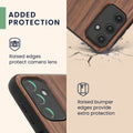 Samsung Galaxy A14 5G Shockproof Hard Case with TPU Bumper Wooden Compass