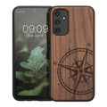 Samsung Galaxy A14 5G Shockproof Hard Case with TPU Bumper Wooden Compass