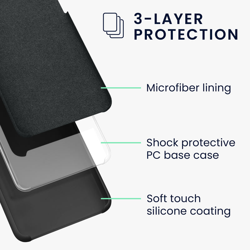 Rubberized Silicone Case with Camera Protection for Motorola Moto G73 5G in Petrol
