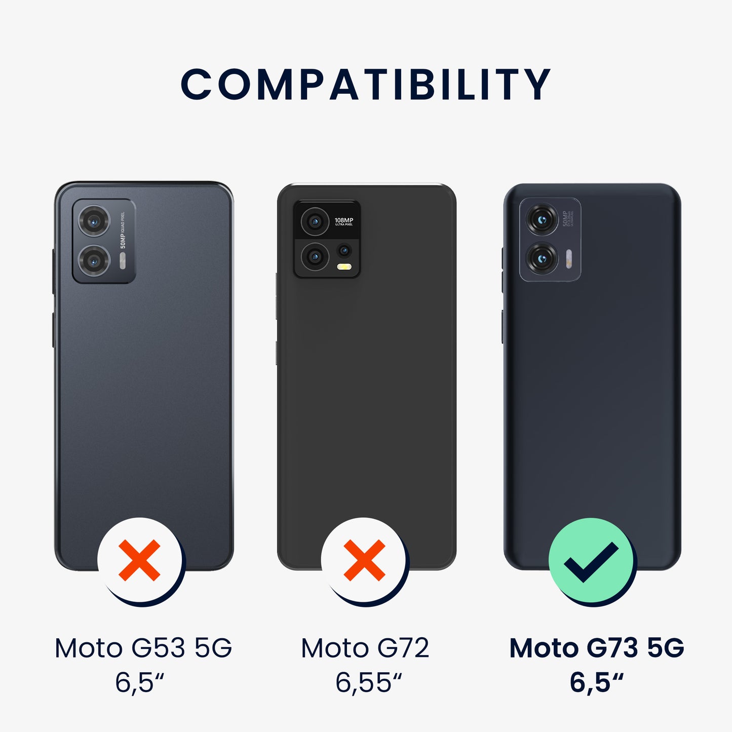 Rubberized Silicone Case with Camera Protection for Motorola Moto G73 5G in Petrol