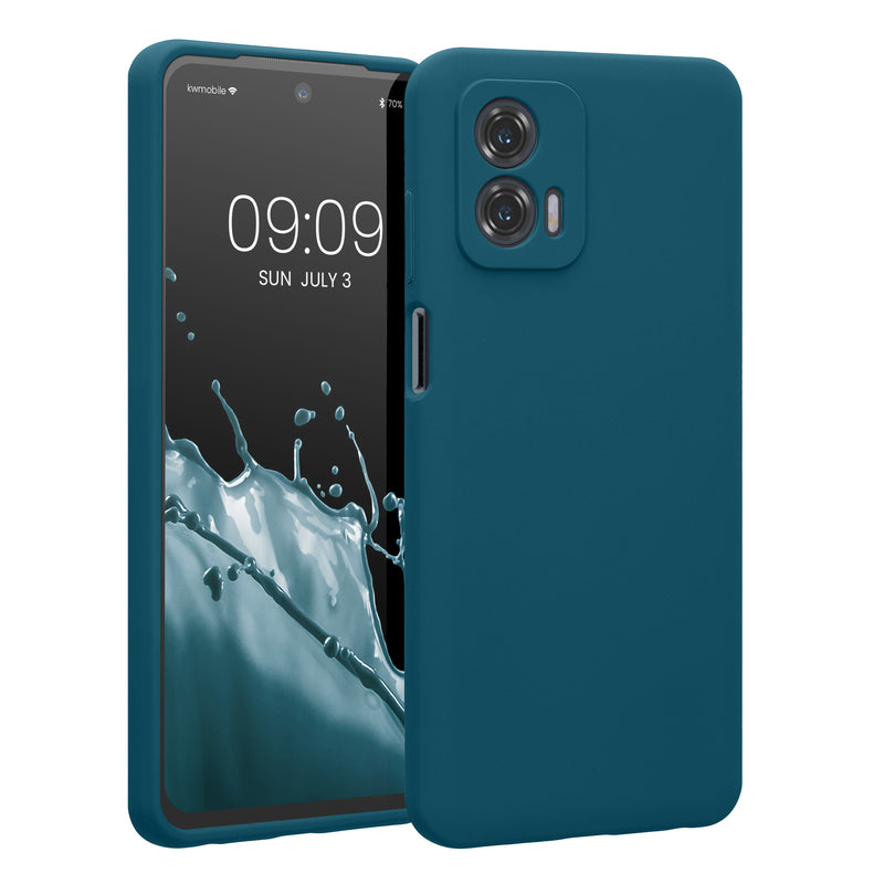 Rubberized Silicone Case with Camera Protection for Motorola Moto G73 5G in Petrol