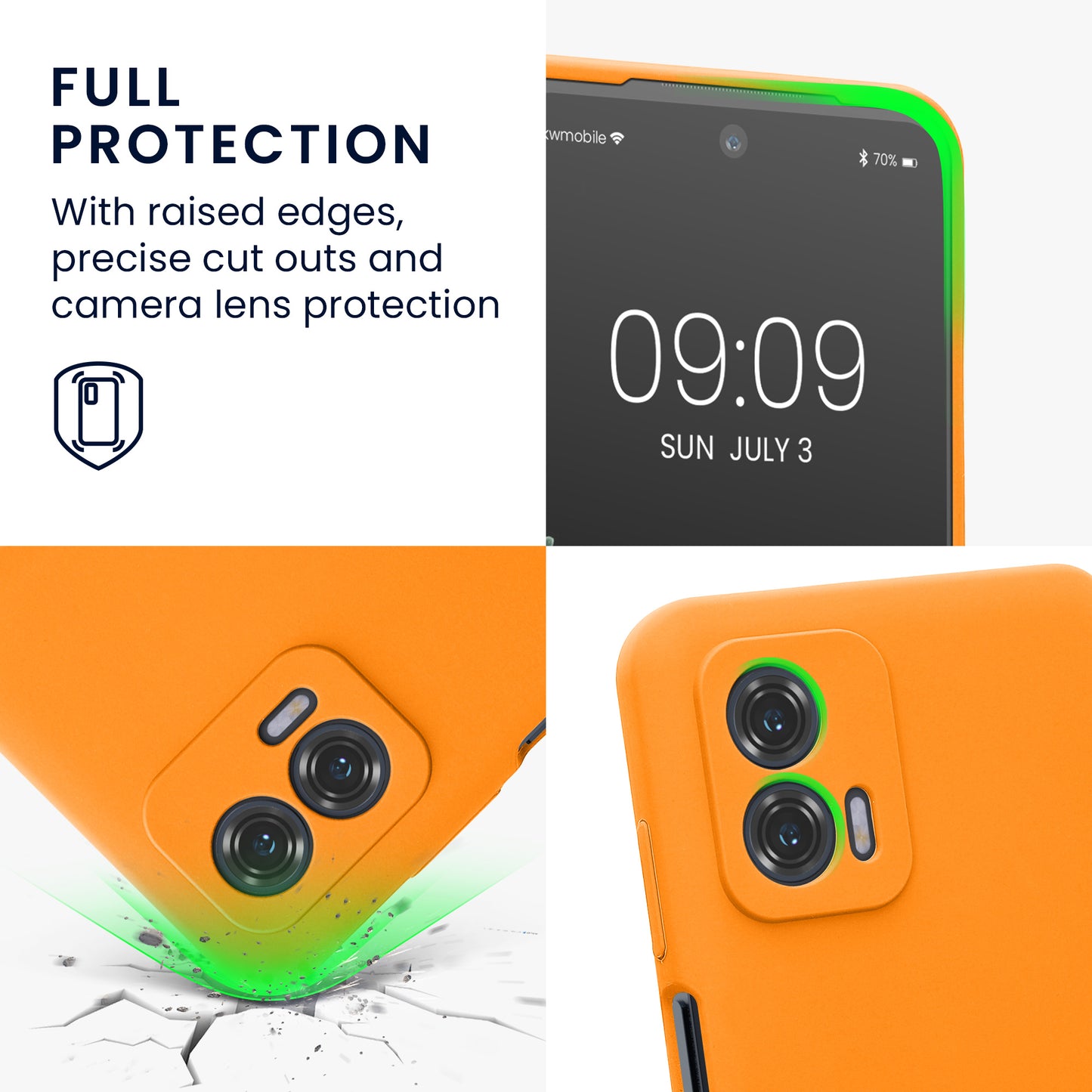 Rubberized Silicone Case with Camera Protection for Motorola Moto G73 5G in Petrol