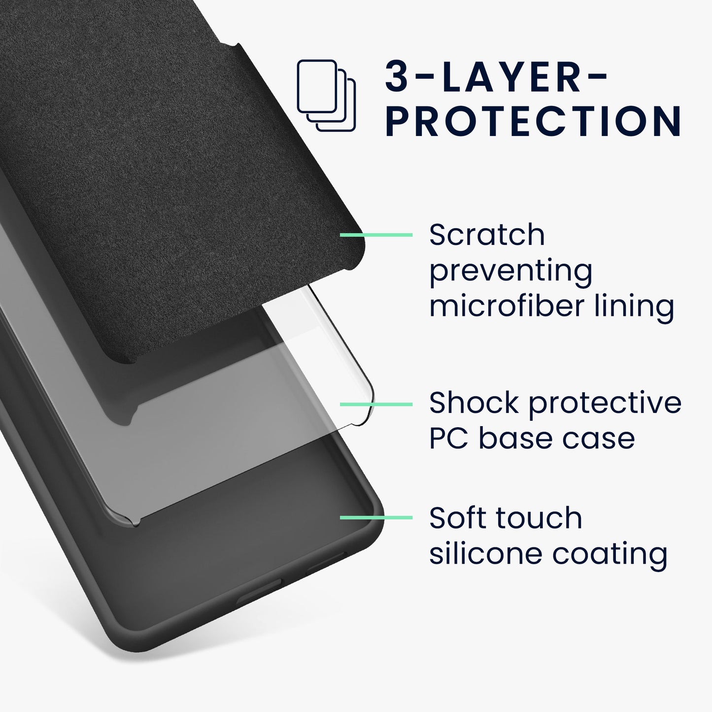 Rubberized Silicone Case with Camera Protection for Motorola Moto G73 5G in Petrol