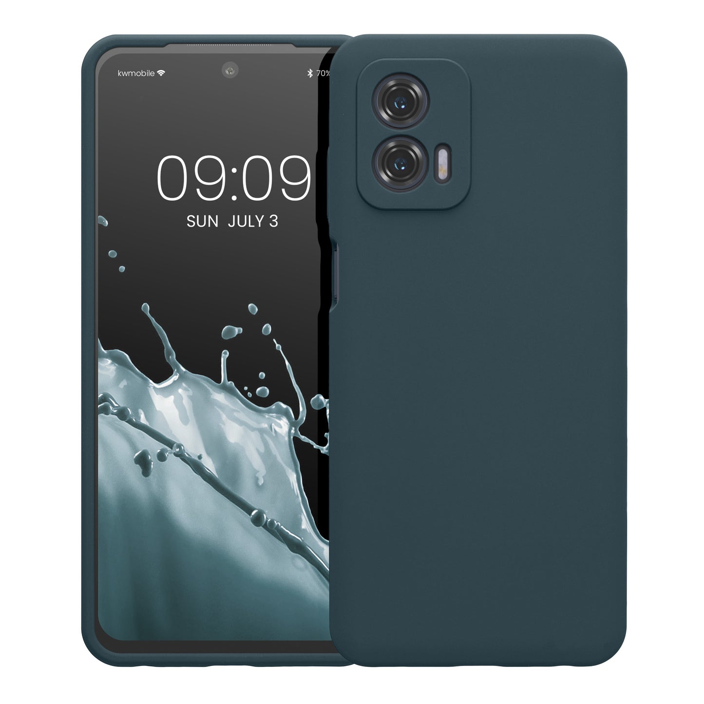 Rubberized Silicone Case with Camera Protection for Motorola Moto G73 5G in Petrol