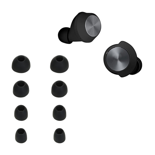 kwmobile 8x Silikonaufsätze für Beoplay B&O EQ / H3 / H5 / E4 / E6 / E8 - Ersatz Ohrstöpsel in 4 Größen - Ear Tips für In-Ear Kopfhörer - Zubehör Ersatzpolster in Schwarz Schwarz  