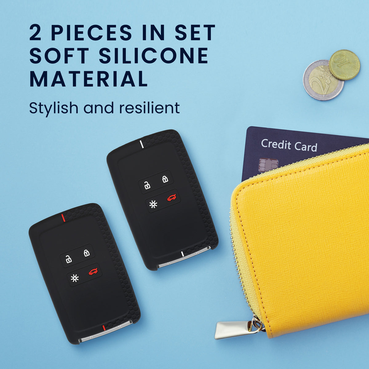 Renault 4-Button Smartkey (Keyless Go only) Silicone Car Key Cover