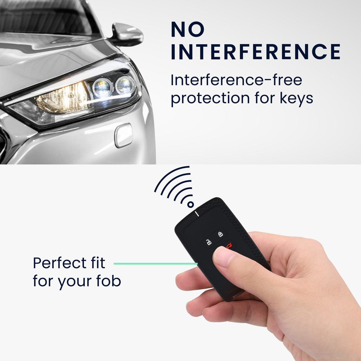 Renault 4-Button Smartkey (Keyless Go only) Silicone Car Key Cover