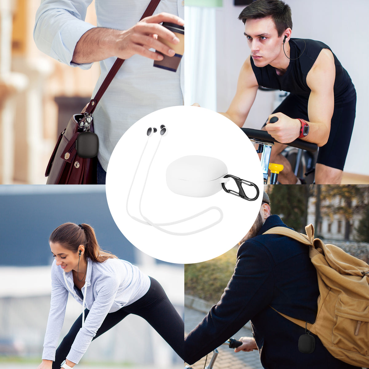 2x Samsung Galaxy Buds 2 Headphone Case with 80 cm Strap