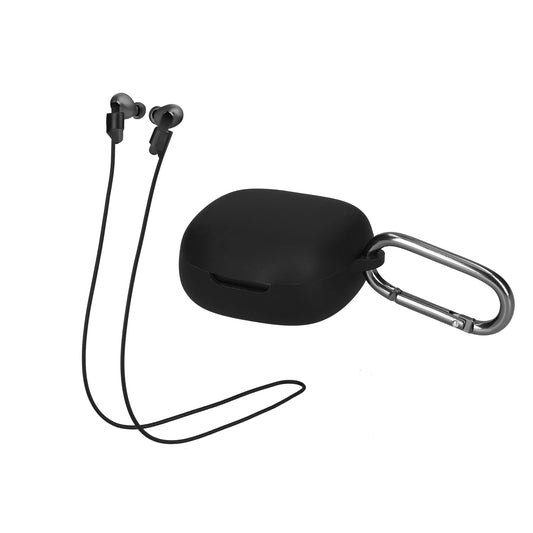 kwmobile 2-in-1 Set Case and Lanyard compatible with JBL Live Pro Plus Case - Headphones Lanyard Strap 70 cm