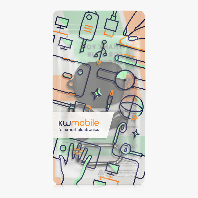kwmobile 2in1 Set Hülle und Halteband kompatibel mit JBL Live Pro Plus Case - Kopfhörer Band Strap 70 cm - [dsg01]