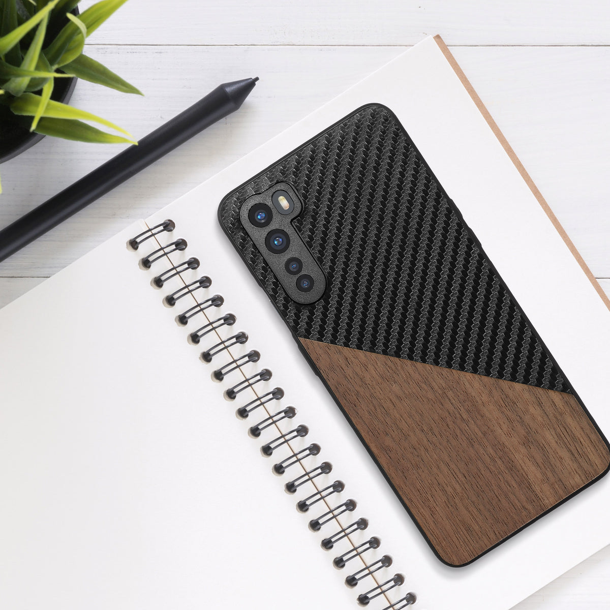 OnePlus Nord Wood Phone Case Carbon