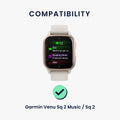 kwmobile Uhrenarmband für Garmin Venu Sq 2 Music / Sq 2 / Vivoactive 6 / Vivoactive 5 Armband Fitnesstracker Band Set