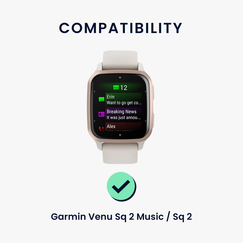 kwmobile Uhrenarmband für Garmin Venu Sq 2 Music / Sq 2 / Vivoactive 6 / Vivoactive 5 Armband Fitnesstracker Band Set