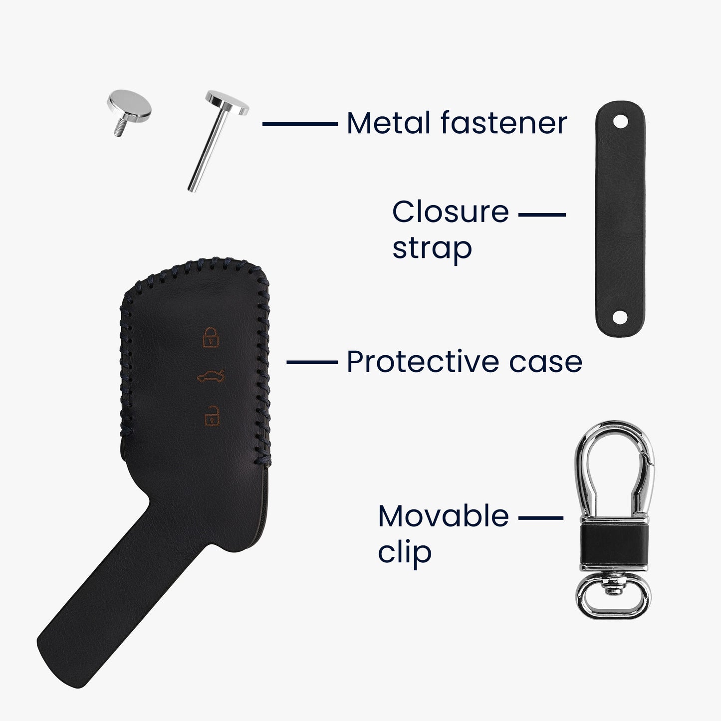 Case for VW Golf 8 3-button car key