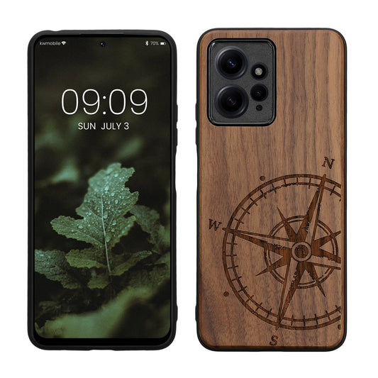 kwmobile Case Compatible with Xiaomi Redmi Note 12 (4G) Case - Phone Cover - TPU Phone Case Compass Vintage