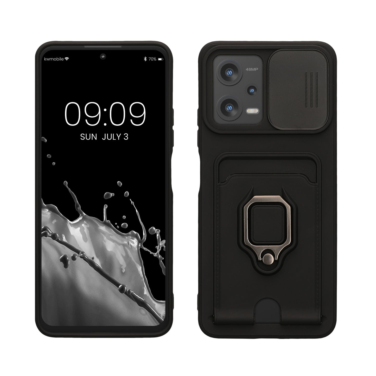Phone case with camera protection and card slot