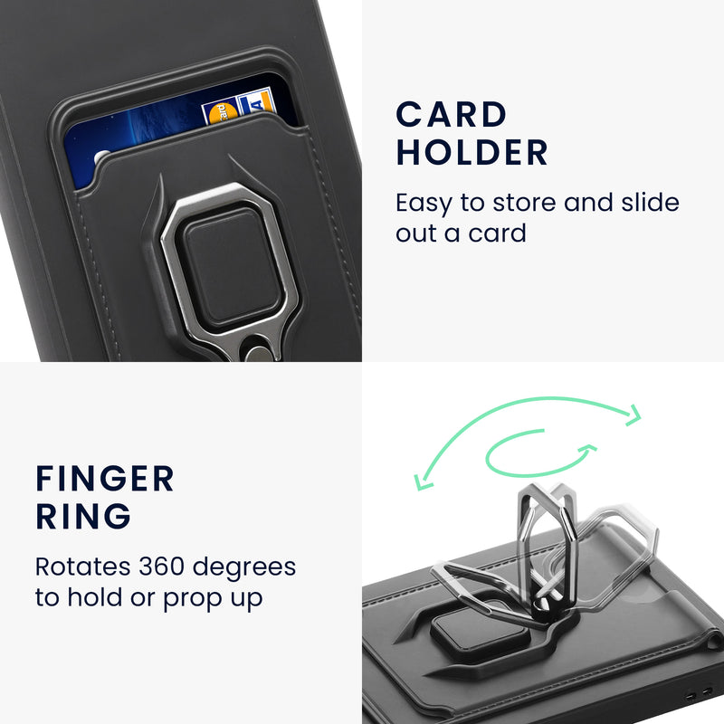 Phone case with camera protection and card slot