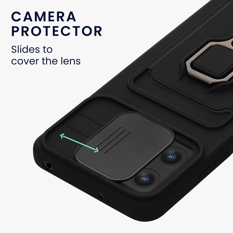 Phone case with camera protection and card slot