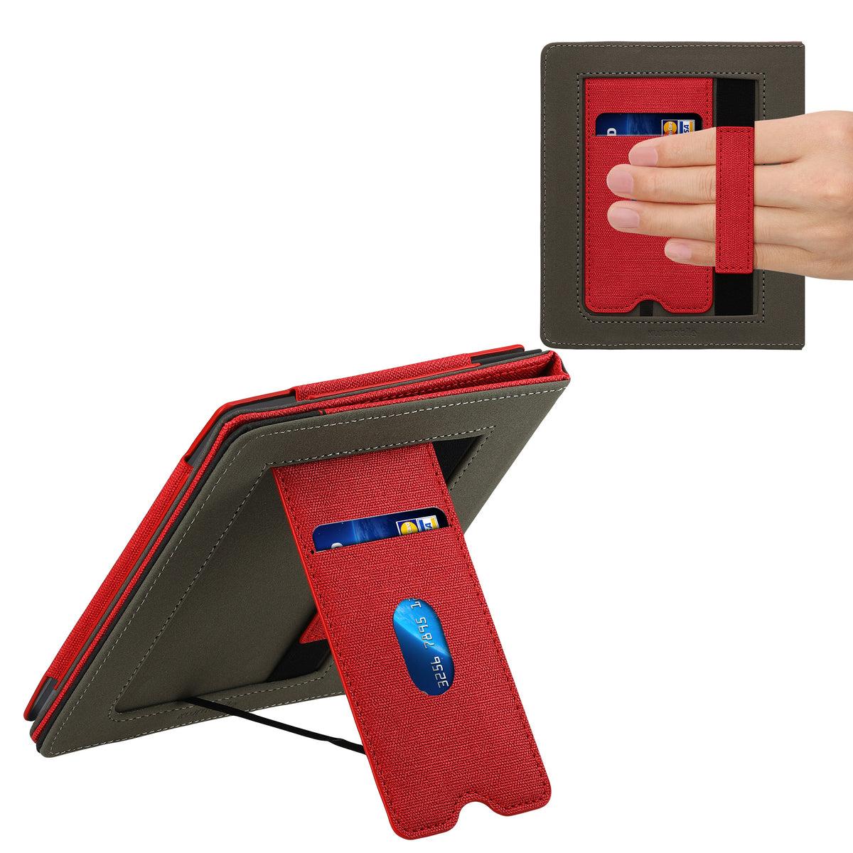 Onyx Boox Leaf 2 eReader Flip Case Faux Leather with Card Slot and Hand Strap