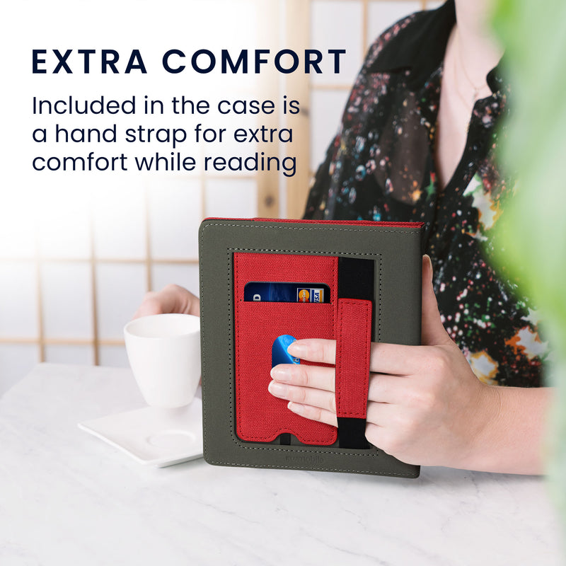 Onyx Boox Leaf 2 eReader Flip Case Faux Leather with Card Slot and Hand Strap