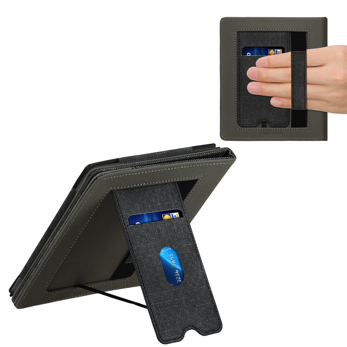 Onyx Boox Leaf 2 eReader Flip Case Faux Leather with Card Slot and Hand Strap