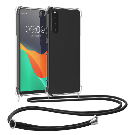 kwmobile Necklace Case compatible with Sony Xperia 10 V Cover Silicone Case with Lanyard Phone Case