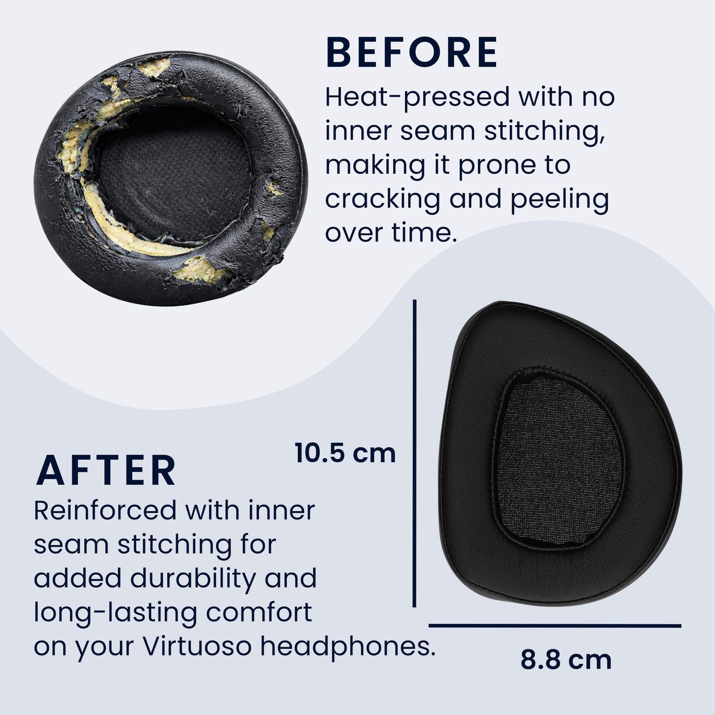 kwmobile Ear Pads for ASUS ROG Delta S Headphones Replacement Parts Over-Ear Headphones
