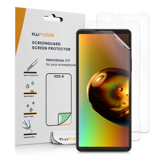 kwmobile 3x Displayschutzfolie kompatibel mit Sony Xperia 10 V Folie - klare Schutzfolien Set in transparent Transparent  