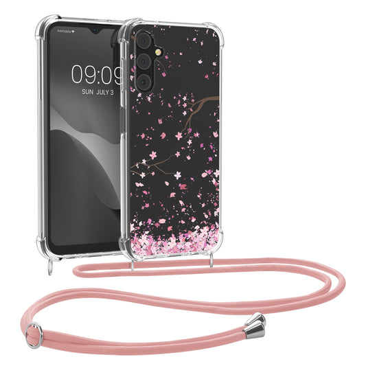 kwmobile Necklace Case compatible with Samsung Galaxy A14 5G Silicone Cover with Lanyard