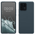 kwmobile Handyhülle für Motorola Edge 40 Pro / Edge+ (2023) Hülle - Case Silikon - Kabelloses Laden - Schutzhülle Cover in Dunkler Schiefer Dunkler Schiefer  