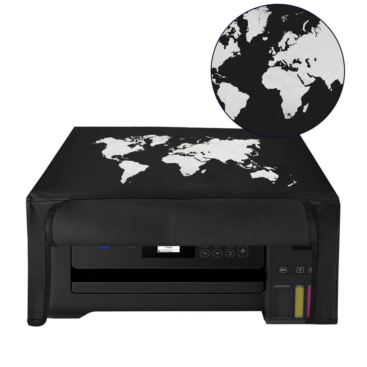 Dust Cover for Epson EcoTank ET-2850 / EcoTank ET-2856 / Home XP-5200 White World Map