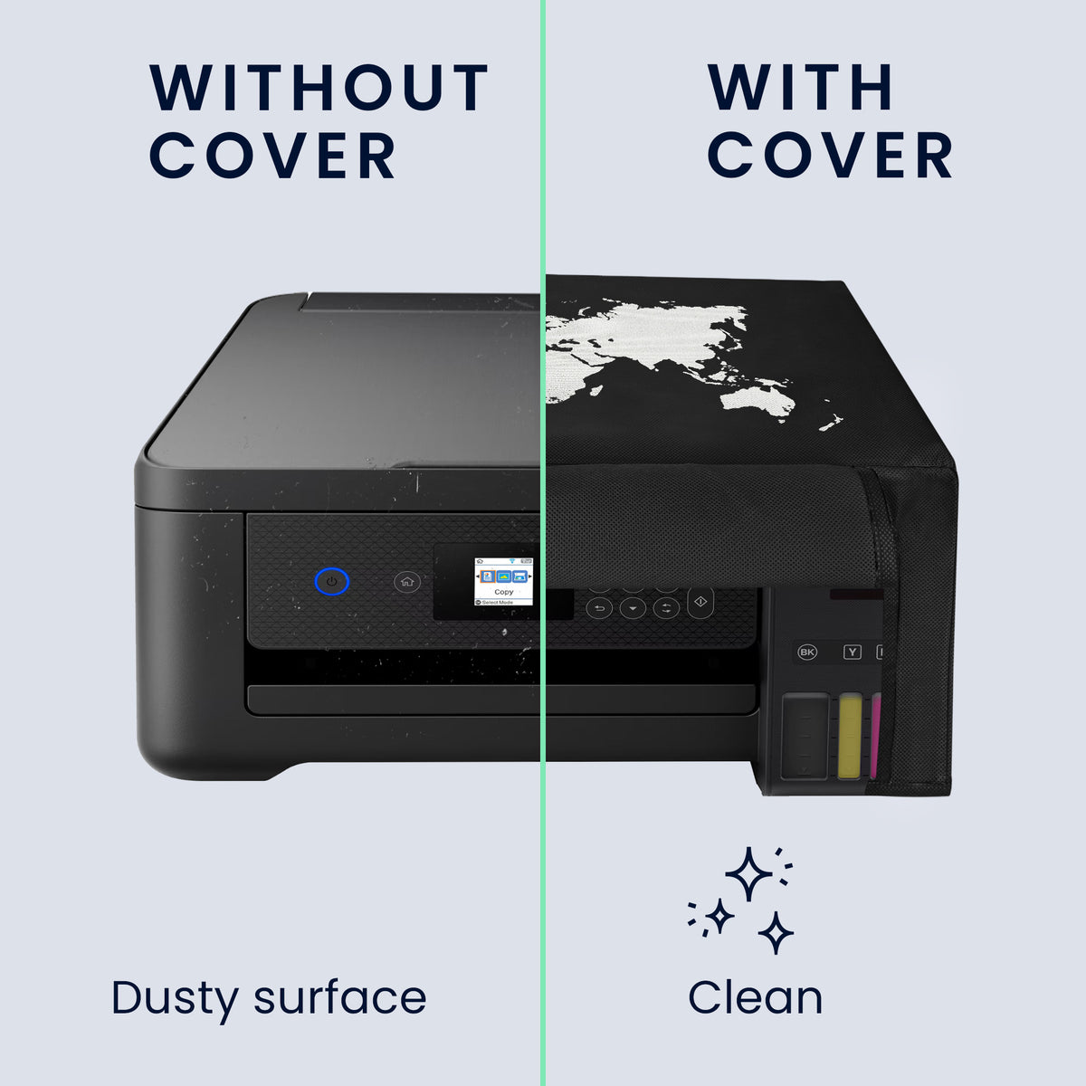 Dust Cover for Epson EcoTank ET-2850 / EcoTank ET-2856 / Home XP-5200 White World Map