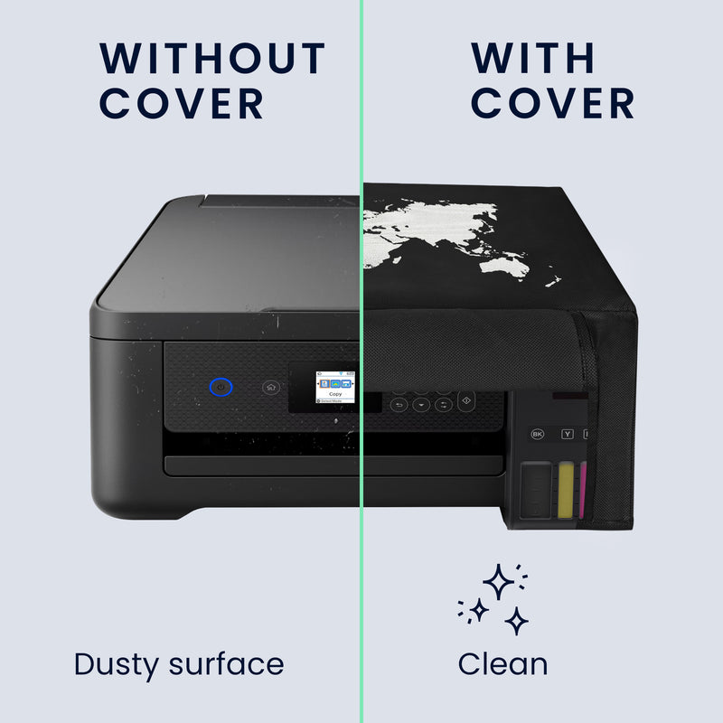 Dust Cover for Epson EcoTank ET-2850 / EcoTank ET-2856 / Home XP-5200 White World Map