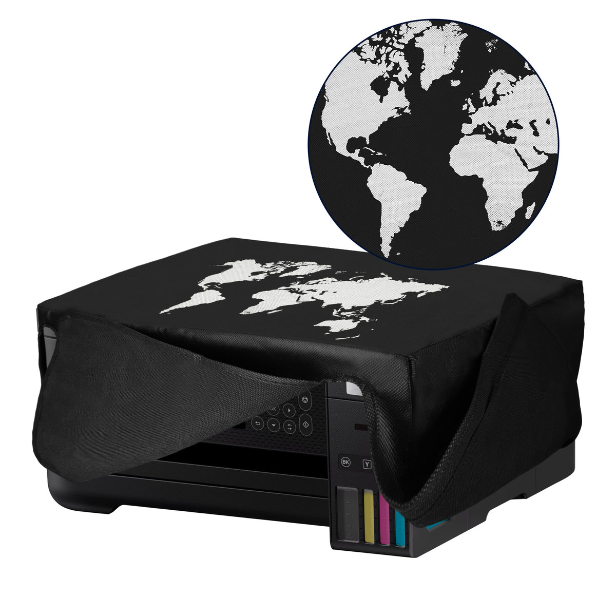 Dust Cover for Epson EcoTank ET-2850 / EcoTank ET-2856 / Home XP-5200 White World Map