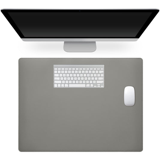 kwmobile Kunstleder Schreibtischunterlage 40 x 30 cm - Schreibtisch Unterlage Mauspad groß - Schreibunterlage rutschfest für Home Office Büro Grau Grau  