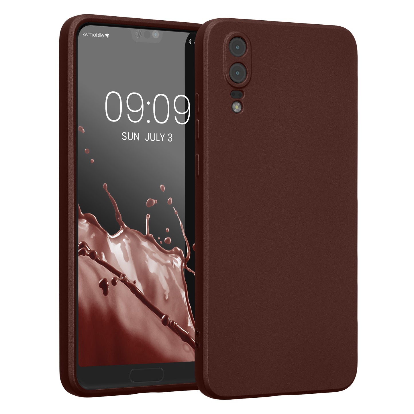 kwmobile Handyhülle für Huawei P20 Hülle - weiche Silikon Case metallisch schimmernd - Schutzhülle Cover - Metallic Tawny Red Metallic Tawny Red  