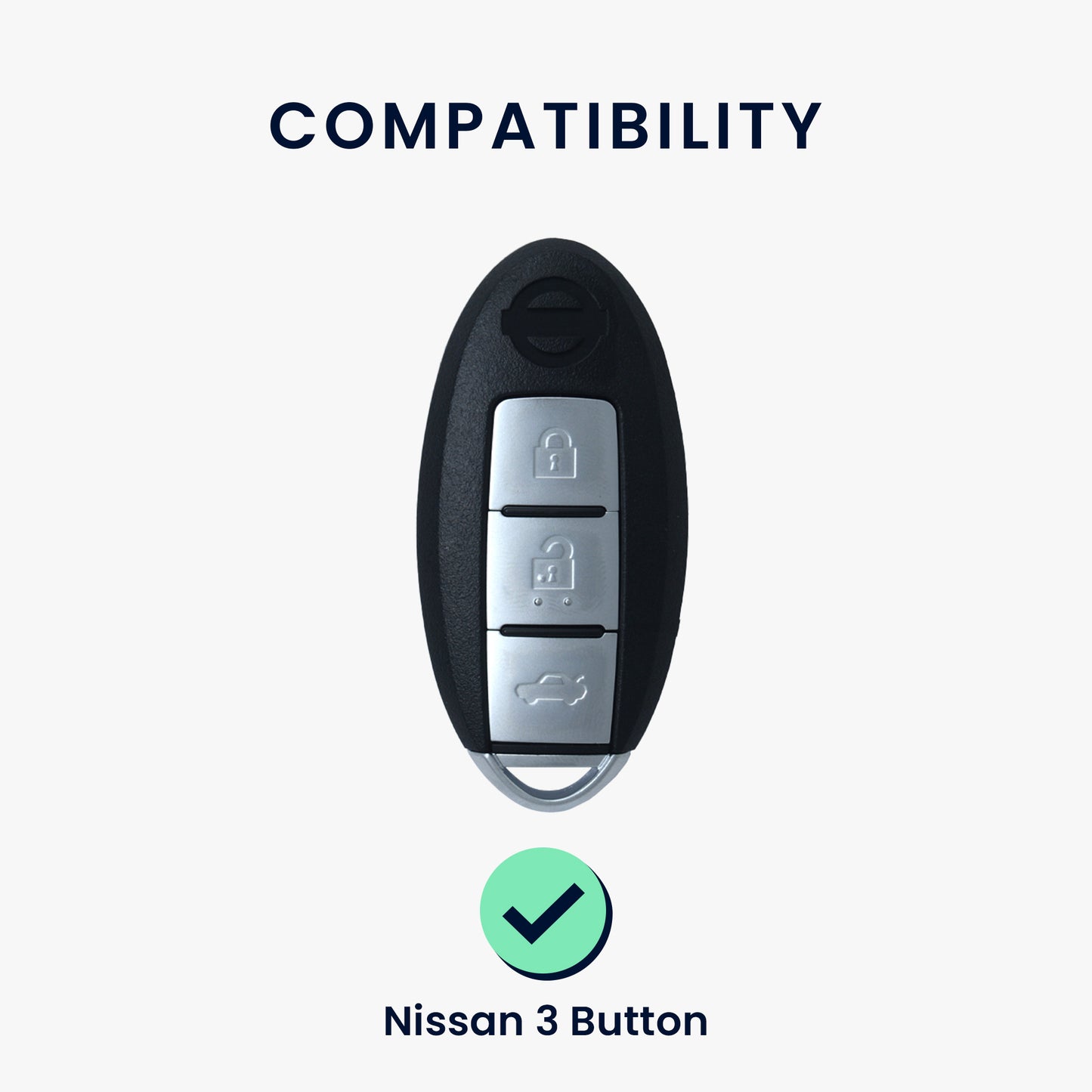 kwmobile Car Key Cover Compatible with Nissan 3-Button Car Key - Silicone Protective Case