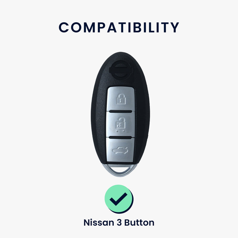 kwmobile Car Key Cover Compatible with Nissan 3-Button Car Key - Silicone Protective Case