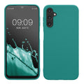 kwmobile Handyhülle für Samsung Galaxy A14 5G Hülle - TPU Case - Kabelloses Laden - Schutzhülle Cover in Petrol matt Petrol matt  