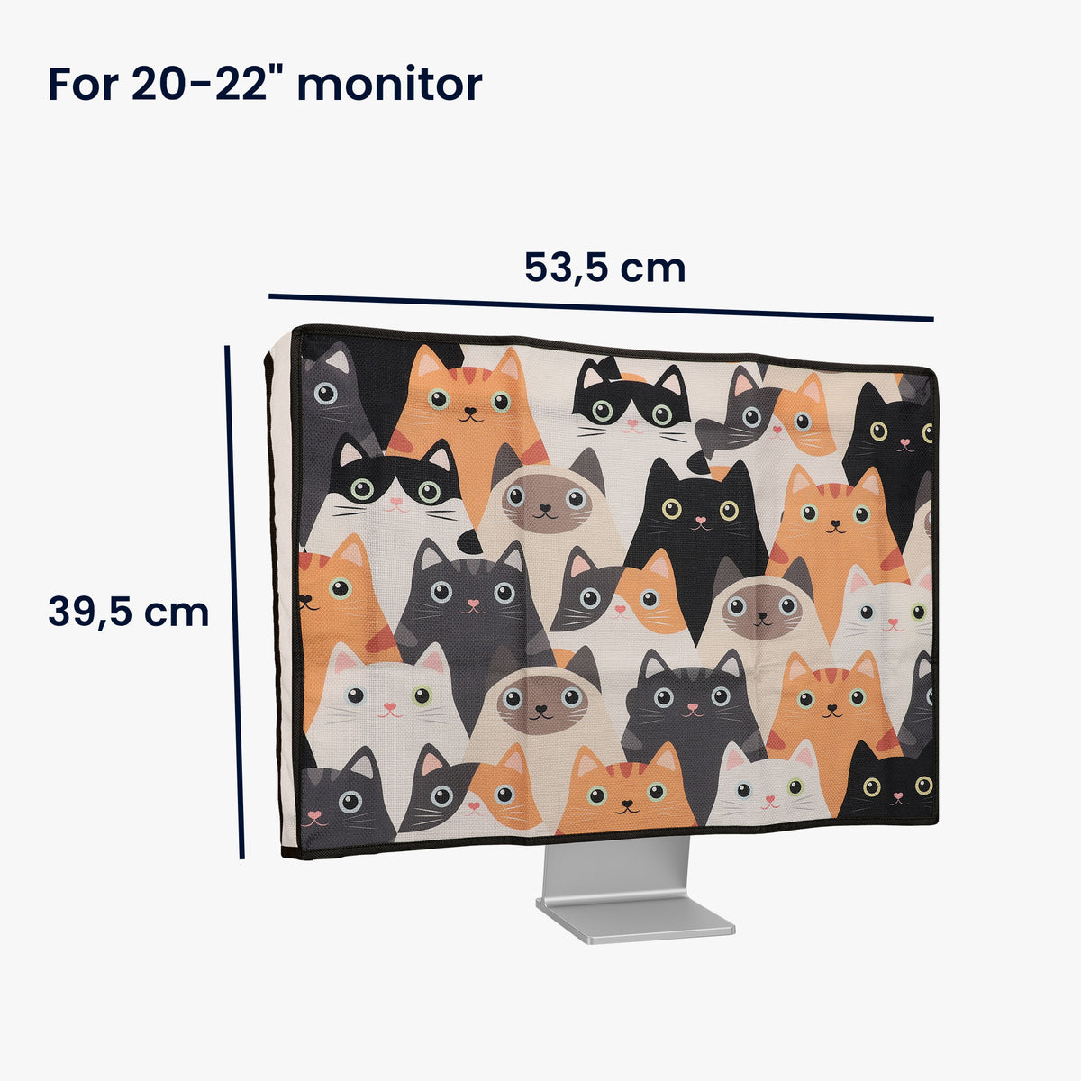20-22" Monitor Dust Cover Retro Flowers