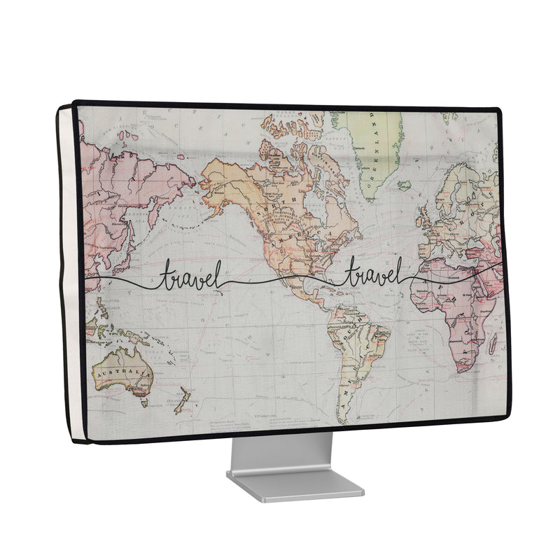 20-22" Monitor Dust Cover Retro Flowers
